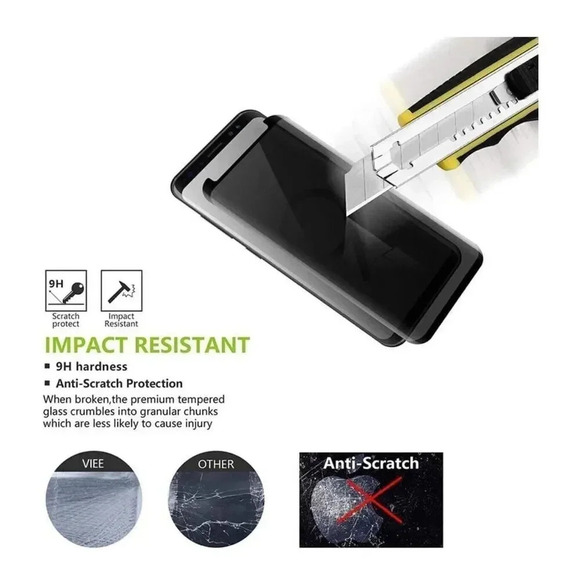 2 Pack Galaxy Note 9 Screen Protector Privacy‎ Tempered Glass 3D Curved Edge 9H - Picture 5 of 9